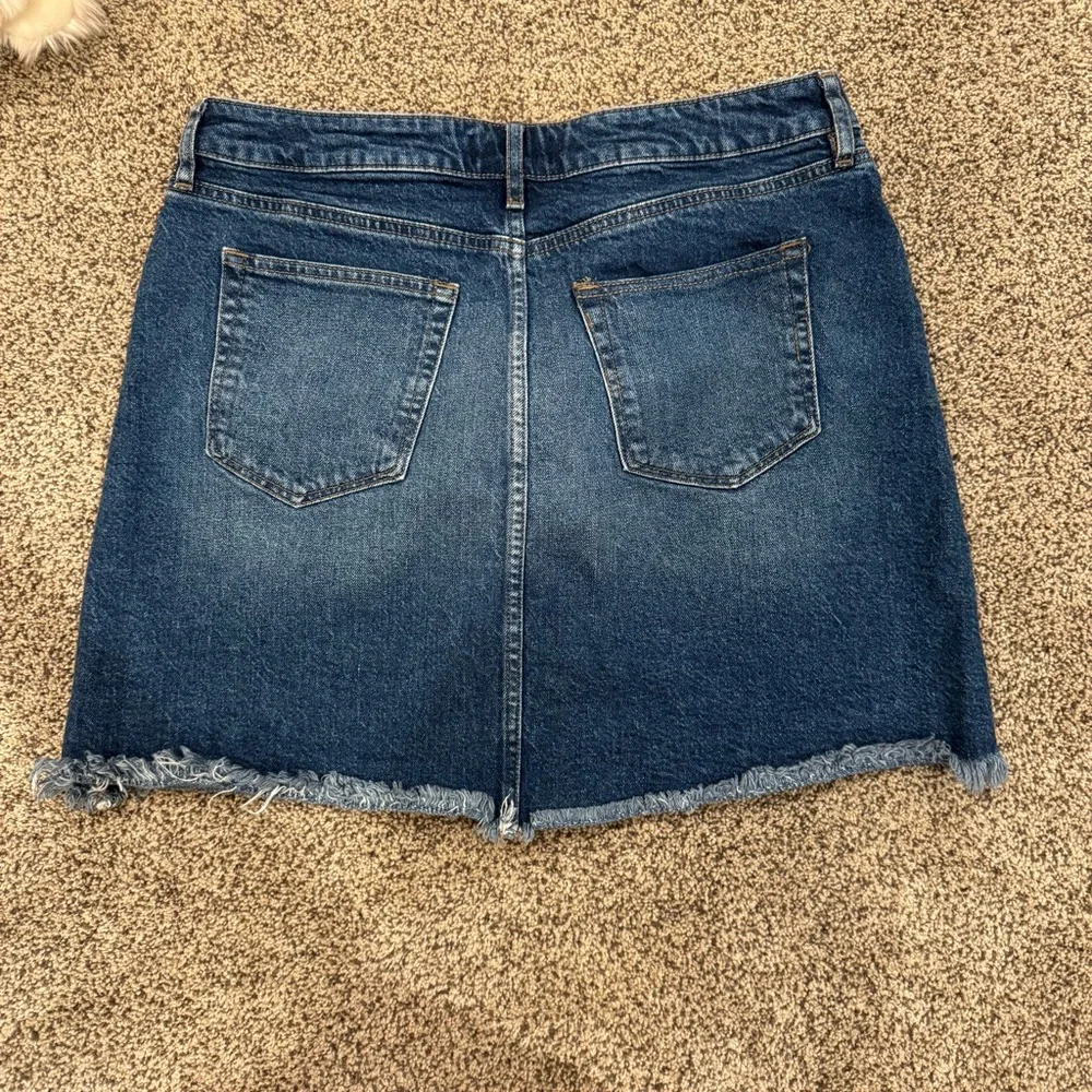 LOFT Dark Blue Denim Mini Skirt - Picture 3 of 3